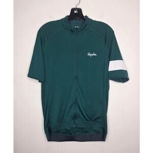Rapha green cycling jersey with white stripe and back pockets - XL  biking bike